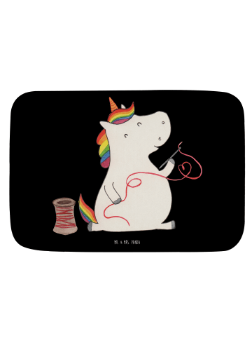 Mr. & Mrs. Panda Badteppich Einhorn Näherin ohne Spruch in Schwarz