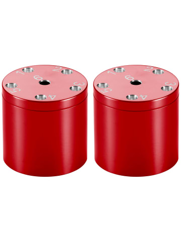 Bestsaller 2er-Set: Würfelspiel SUPER SIX Aluminum in Rot in Rot