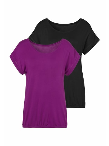 Vivance T-Shirt in lila, schwarz