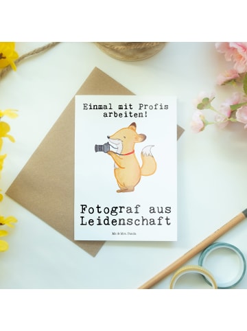 Mr. & Mrs. Panda Grußkarte Fotograf Leidenschaft mit Spruch in Weiß