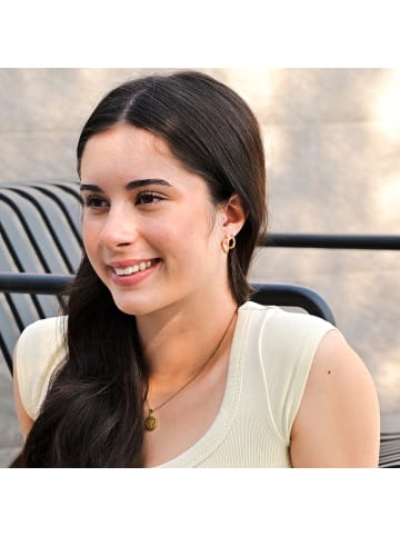 Adeliás Damen Ohrringe – Klappcreole aus Edelstahl in gold