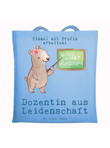 Mr. & Mrs. Panda Uni Tasche Dozentin Leidenschaft mit Spruch in Sky Blue