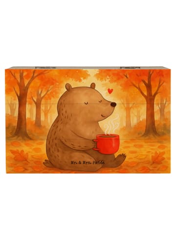 Mr. & Mrs. Panda Holzkiste Bär Morgenkaffee Design ohne Spruch in Weiß