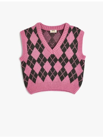 KOTON Sweater in Rosa Gemustert
