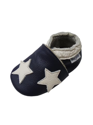 Yalion Leder-Krabbelschuhe "Stern" in Dunkelblau