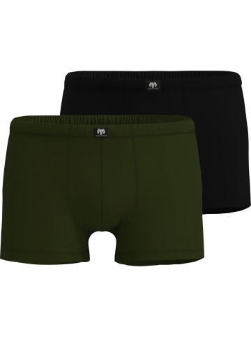 CECEBA Baumwolle, Single-Jersey Bio Pants 2er-Pack in grün/schwarz