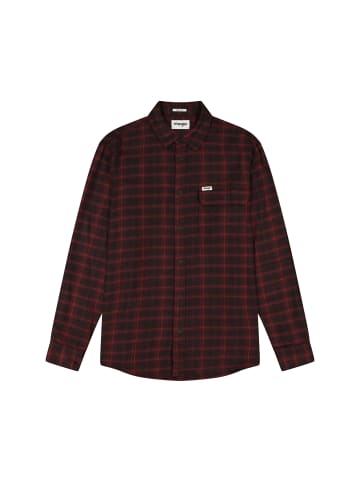 Wrangler Langarmhemd 1 Pkt Flannel in Black Wine