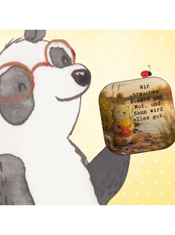 Mr. & Mrs. Panda Untersetzer Otter Pommes Design mit Spruch in Weiß