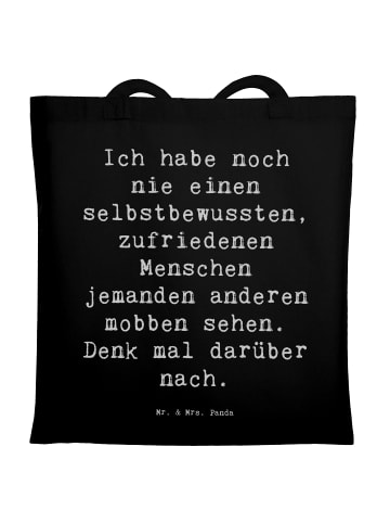 Mr. & Mrs. Panda Einkaufstüte Spruch Mobbing bewältigen mit Spruch in Schwarz