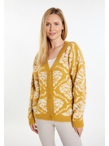 Usha Damen Strickcardigan in Curry Mehrfarbig