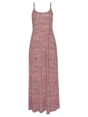Vivance by Lascana Maxikleid in rot-apricot-blau bedruckt