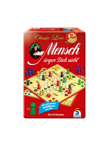 Schmidt Spiele Brettspiel Classic Line, Mensch ärgere Dich nicht in Metalldose, ab 6 Jahre