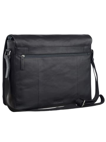 Leonhard Heyden Hamburg Messenger Leder 38 cm Laptopfach schwarz