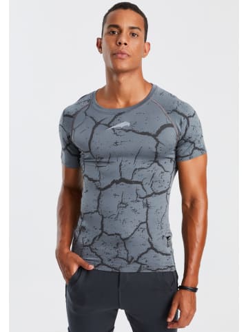 Leif Nelson Herren Seamless Sport T-Shirt Fitness Top in grau