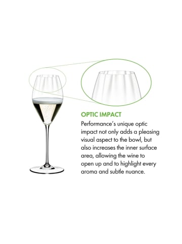 RIEDEL Glas 2er Set Champagnergläser Performance in Transparent 375 ml in transparent
