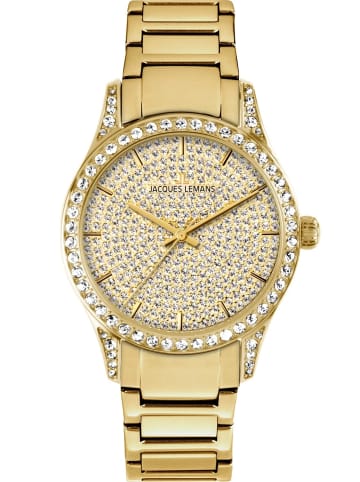 Jacques Lemans Damenuhr Quarz Venice Goldfarben mit Glitzer
