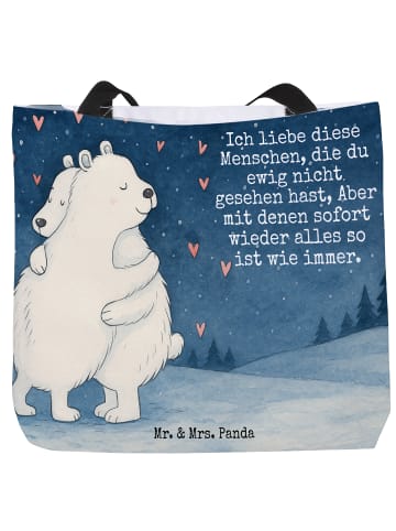 Mr. & Mrs. Panda Shopper Eisbär Umarmen Design mit Spruch in Weiß