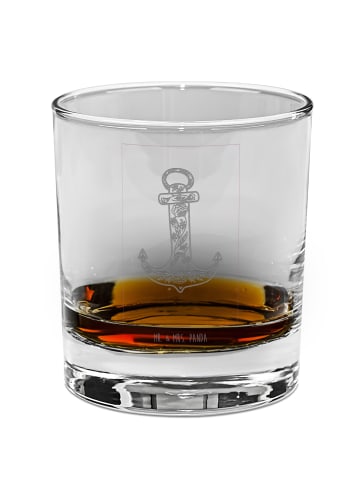 Mr. & Mrs. Panda Whiskyglas Anker Blau ohne Spruch in Transparent