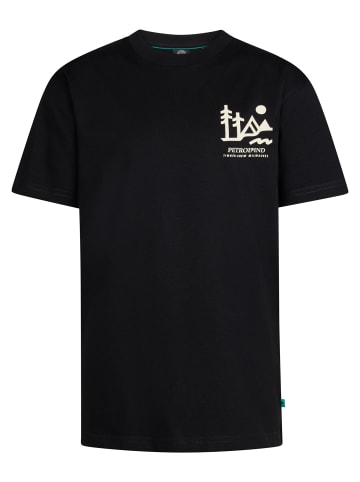 Petrol Industries Rückenprint T-Shirt Tetons in Schwarz