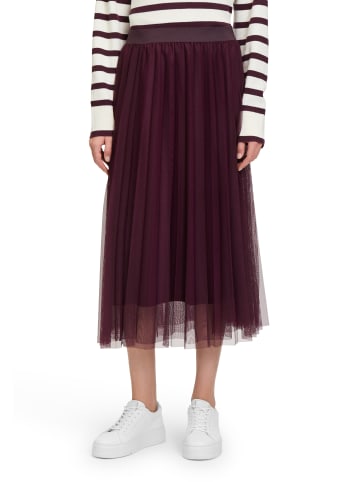 BETTY & CO Midirock mit Plissee in Dark Aubergine