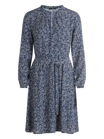 Zero  Crepè-Kleid mit Bindegürtel in Dark BlueCream
