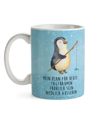 Mr. & Mrs. Panda Trinkbecher Pinguin Angler mit Spruch in Eisblau
