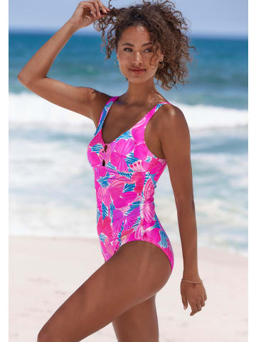 Sunseeker Badeanzug in pink-blau bedruckt