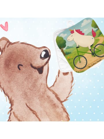 Mr. & Mrs. Panda Ofenlappen Einhorn Radfahrer Design ohne Spruch in Weiß