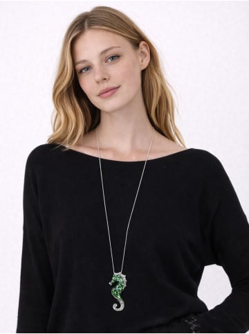 collezione alessandro Lange Kette " Seahorse " in grün