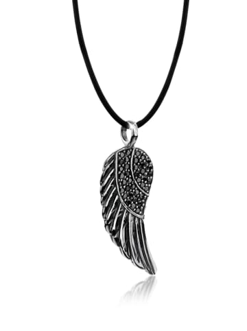 Nenalina Halskette 925 Sterling Silber Flügel in Schwarz
