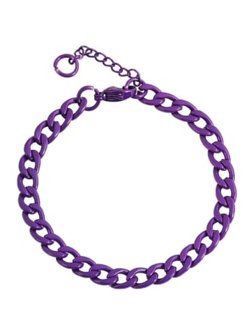 Adeliás Damen Armband – Panzerarmband aus Edelstahl 18 cm in lila