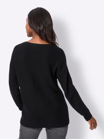 Heine V-Ausschnitt-Pullover in schwarz