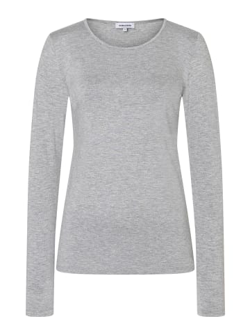 More & More klassisches Basic-Langarmshirt in silvergrey melange