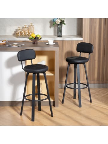 HOMCOM Barhocker in Schwarz 43,5L x 38B x 99H cm