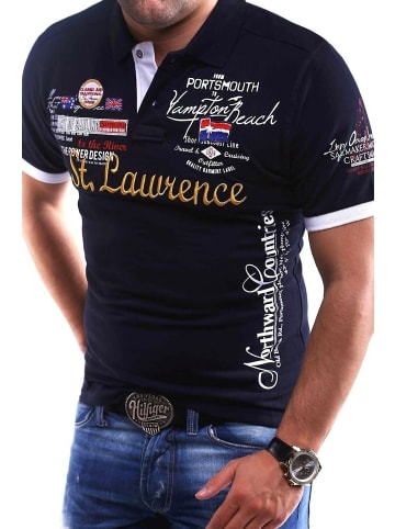 behype Poloshirt LAWRENCE in navy