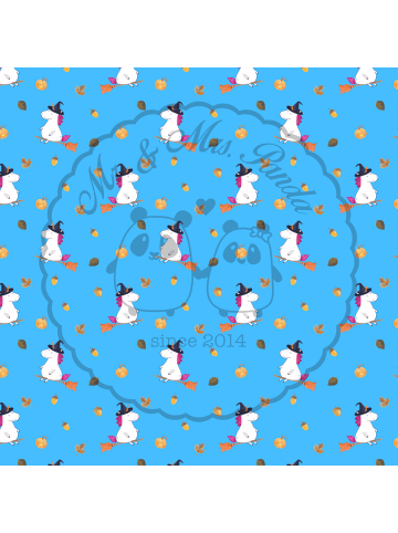 Mr. & Mrs. Panda Kissen Einhorn Hexe ohne Spruch in Blau