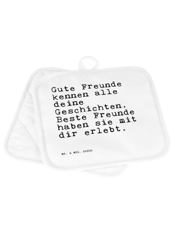 Mr. & Mrs. Panda Topflappen Gute Freunde kennen alle... mit Spruch in Weiß
