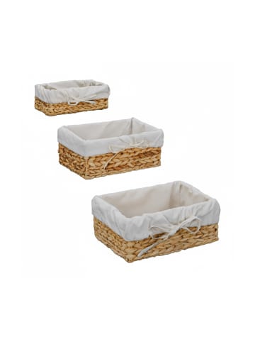 relaxdays 3 tlg. Brotkorb-Set in Natur/ Creme