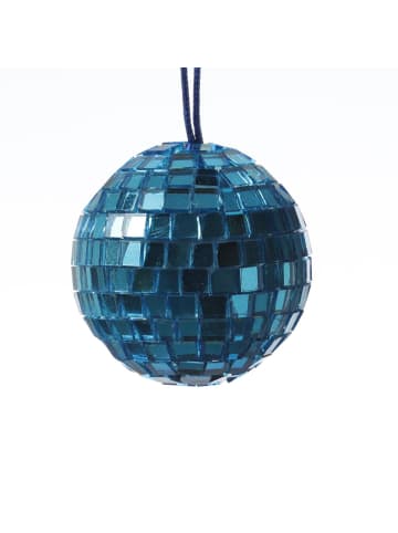 MARELIDA Weihnachtsbaumschmuck Discokugel Spiegelkugel Baumkugel D: 5cm in blau