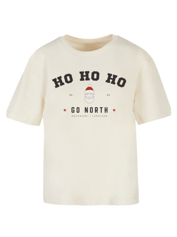 F4NT4STIC Ladies Everyday Tee Ho Ho Ho Santa Claus Weihnachten in Whitesand