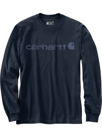 CARHARTT T-Shirt "Dearborn Relaxed LS Logo T-Shirt" in Blau