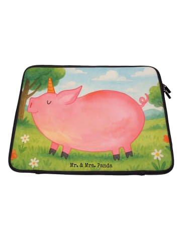 Mr. & Mrs. Panda Laptop Tasche Einhorn Schwein Design ohne Spruch in Weiß