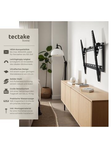 tectake Fernseherhalterung für 32-100 Zoll (81-254 cm), max. VESA 600 x 400