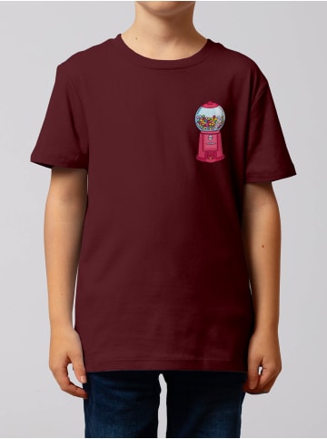 wat? Apparel T-Shirt Kaugummiautomat in Weinrot