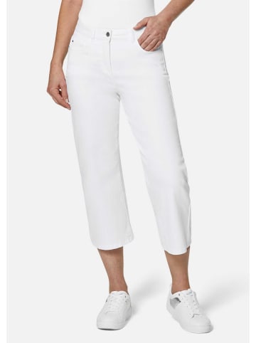 GOLDNER Kurzgröße:  Bequeme Culotte in verkürzter Länge in weiß