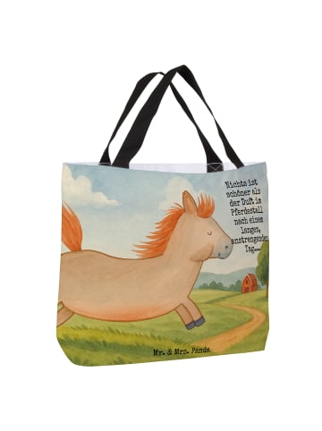 Mr. & Mrs. Panda Shopper Pferd Springen Design mit Spruch in Weiß
