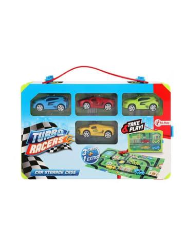 Toi-Toys Turbo Racers Sammelkoffer mit 4 Rallye-Autos, Kinderautos 4 Jahre