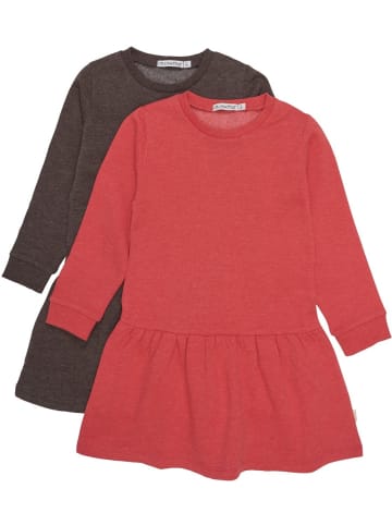 Minymo Kinder-Minikleid "Sweat Dress LS (2-Pack)" in Rot