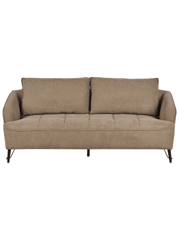 Beliani 3-Sitzer Sofa HOBRO in Braun/Schwarz - (W) 196 x (H) 87 x (L) 85 cm