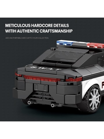 COFI 1453 Reobrix 662 Polizei Auto Klemmbaustein Set 372 Teile ab 14 in Schwarz Weiß